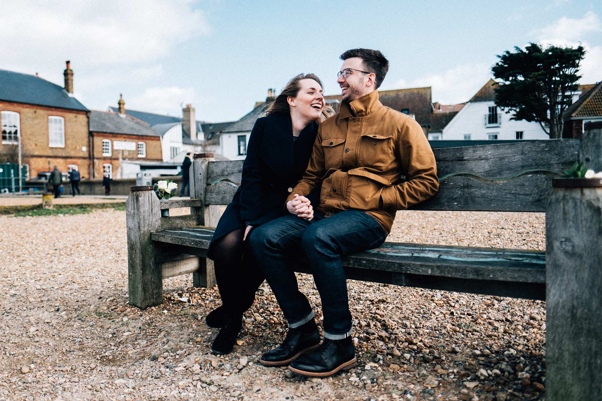 Creative and cool Whitstable engagemet shoot