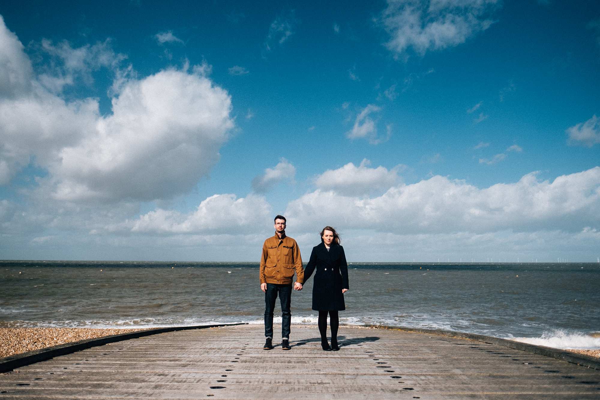 Creative and cool Whitstable engagemet shoot