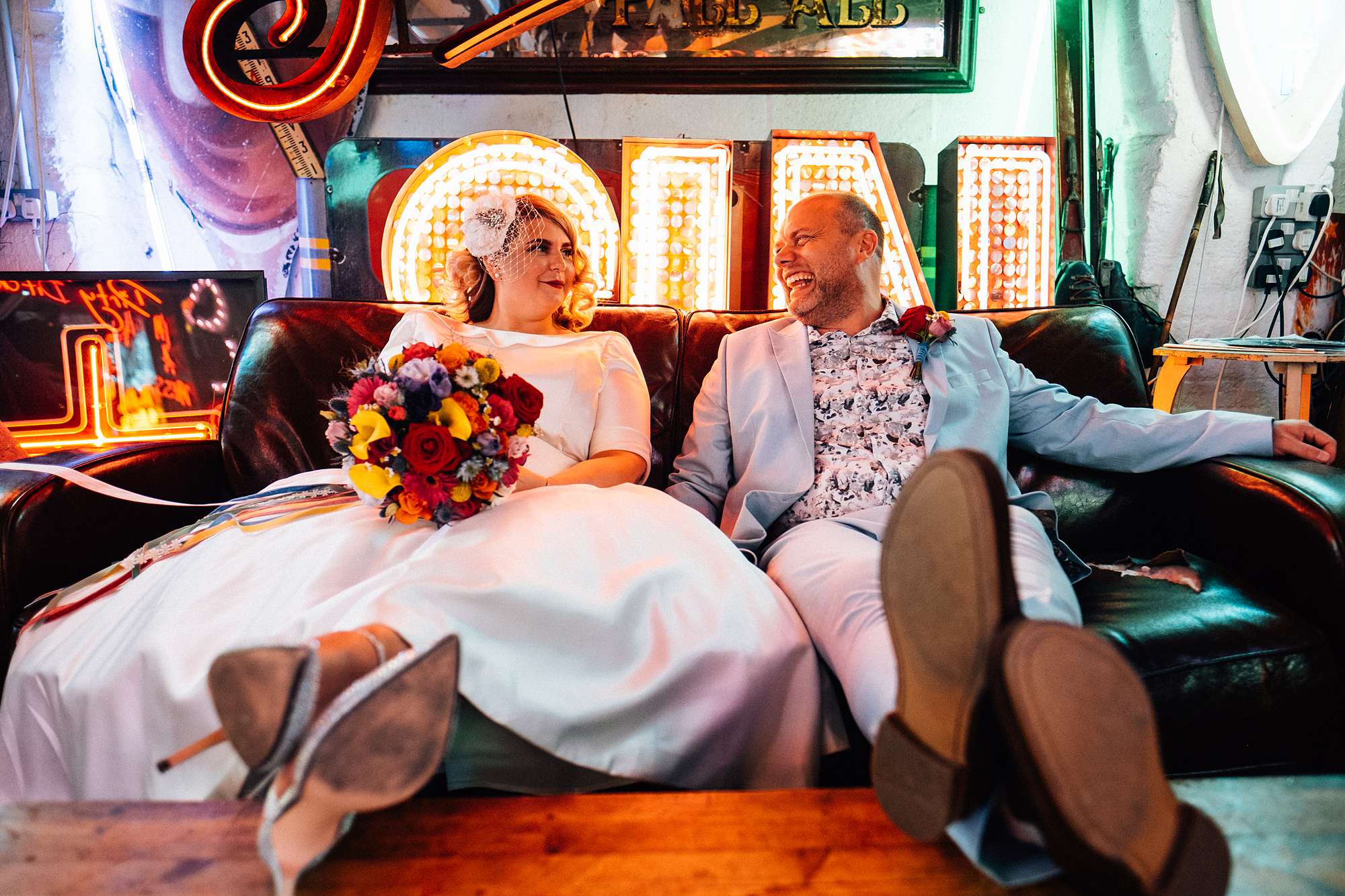Cool Blitz Factory wedding in London with Laura and Tristan